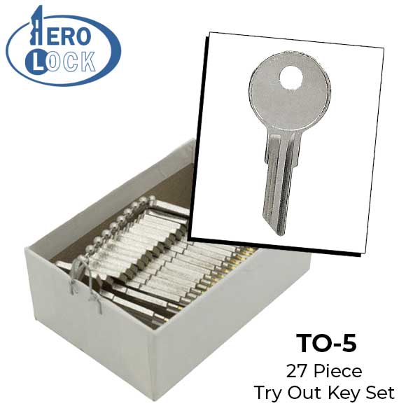 AeroLock - TO-5 - Chrysler 1969+ - Glove Box Locks Try-Out Set - Y151 - 27 Keys - UHS Hardware