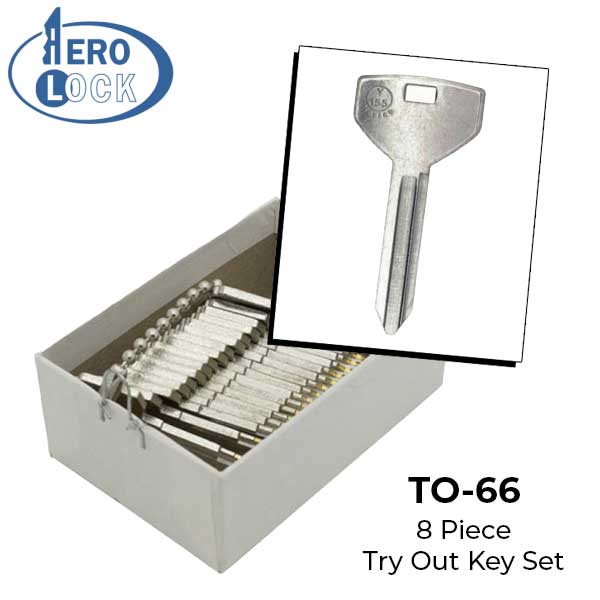 AeroLock - TO-66 - Chrysler 1993 - Glove Box/Seat Locks Try-Out Set - Y155 - 8 Keys - UHS Hardware