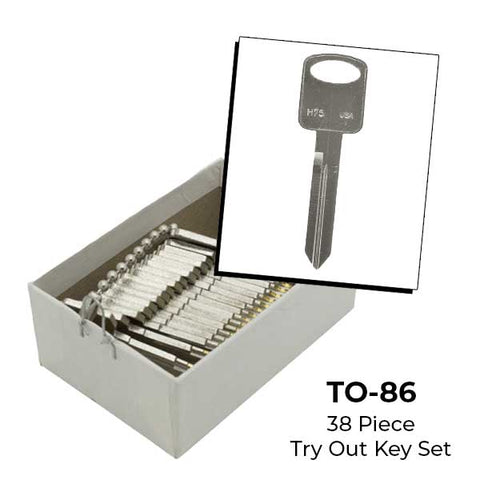 AeroLock - TO-86 - Ford - All Glove Box Locks Try-Out Key Set - H75 - 38 Keys - UHS Hardware