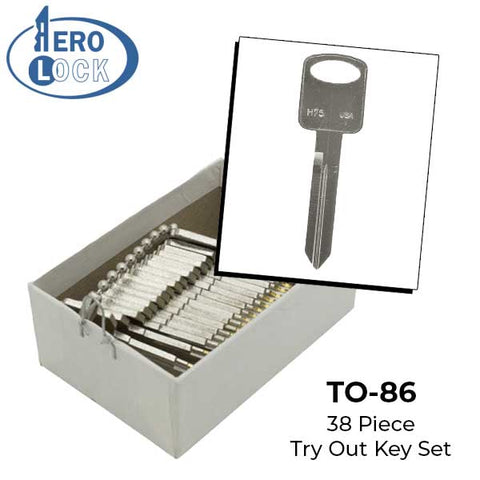 AeroLock - TO-86 - Ford - All Glove Box Locks Try-Out Key Set - H75 - 38 Keys - UHS Hardware