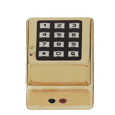 Trilogy DK3000 -  Weatherproof Digital Access Control Keypad w/ Audit Trail  - Polished Brass - US3 (Alarm Lock) - UHS Hardware