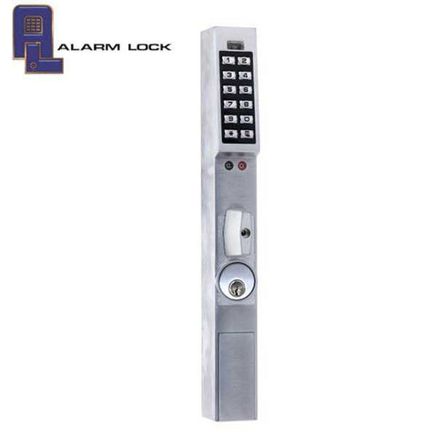 Trilogy DL1325 Narrow Stile Keypad Turnpiece Lock w/ Audit Trail / Satin Chrome ( Alarm Lock ) - UHS Hardware