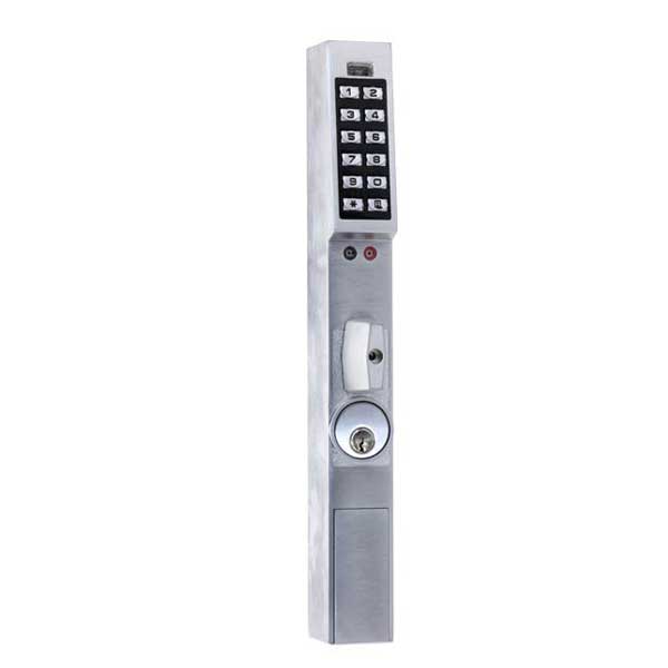 Trilogy DL1325 Narrow Stile Keypad Turnpiece Lock w/ Audit Trail / Satin Chrome ( Alarm Lock ) - UHS Hardware