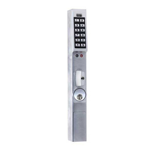 Trilogy DL1225 Narrow Stile Keypad Turnpiece Lock / Satin Chrome ( Alarm Lock ) - UHS Hardware