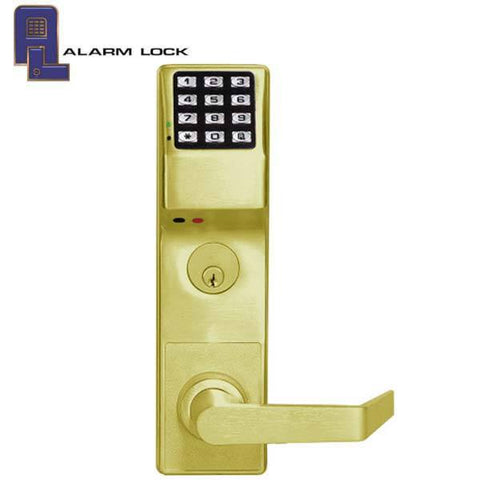 Trilogy DL3500CRL Classroom Mortise Lever Lock / w/ Audit Trail / Polished Brass / Left Handed (Alarm Lock) - UHS Hardware