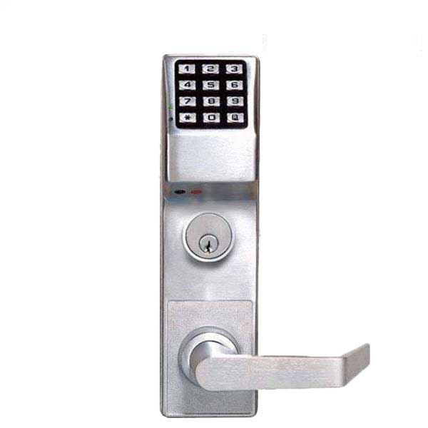 Alarm Lock Trilogy - DL4500DBL - Digital Keypad Mortise Lock w/ Deadbolt and Privacy Feature - Straight Lever- 2000 Users - 40,000 Event Audit Trail - Right Hand Reversible - Weather-proof - US26D - Satin Chrome - UHS Hardware