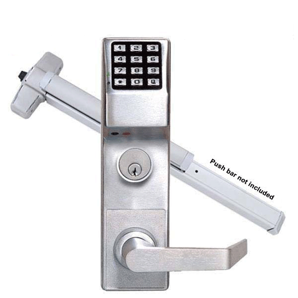 Alarm Lock Trilogy - ETDLS1G - Panic Exit Trim Keypad Digital Lock w/ Audit Trail - 26D - Satin Chrome - UHS Hardware