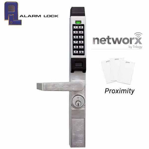Trilogy PDL1300-NW - Narrow-Stile Digital Networx PROX Lever Lock w/ Wireless Access - Satin Chrome - 26D  (Alarm Lock) - UHS Hardware