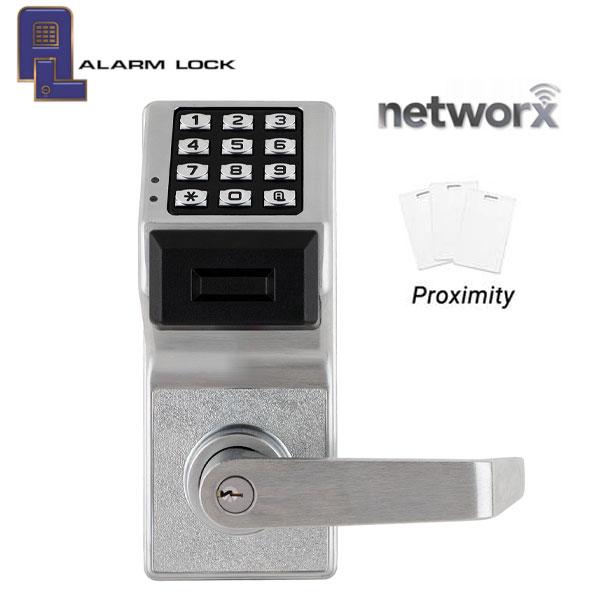 Alarm Lock Trilogy - PDL6200 - Digital PROX Lever Lock - Standard Key Override w/ Door Position Switch/Request to Exit - Networx - 26D - Satin Chrome - UHS Hardware