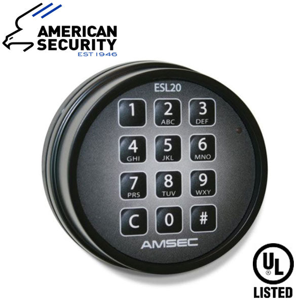 American Security - ESL20 - Electronic Safe Lock - Keypad - UL Listed - Black - UHS Hardware