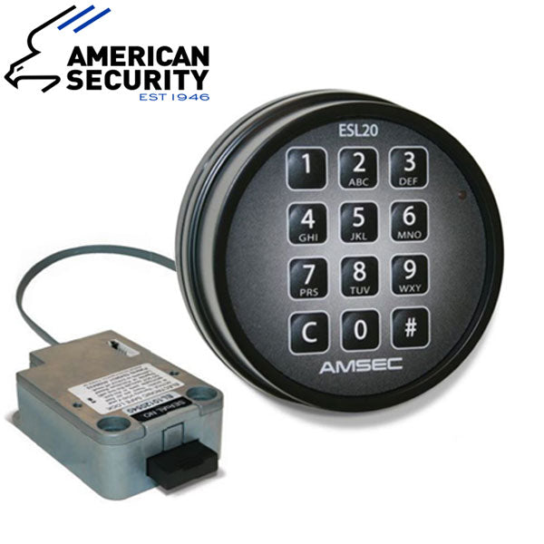 American Security - ESL20 - Electronic Safe Lock - Keypad - UL Listed - Black - UHS Hardware