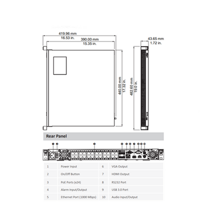 Dahua / 24 Channels / 4K / PoE NVR / 12MP / 2 SATA / 8TB HDD / N52A4P8 - UHS Hardware
