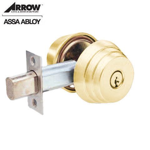 Arrow - E Series Deadbolt - 2 3/4" Backset - Bright Brass - Single Cylinder - Schlage Keyway - Grade 2 - UHS Hardware