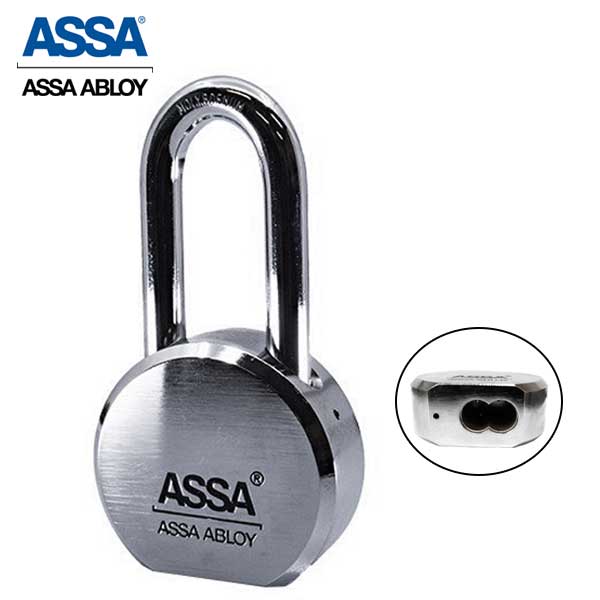 ASSA - MAX+ / Maximum + Security Restricted Solid Steel KIK Padlock with 2” Shackle - UHS Hardware