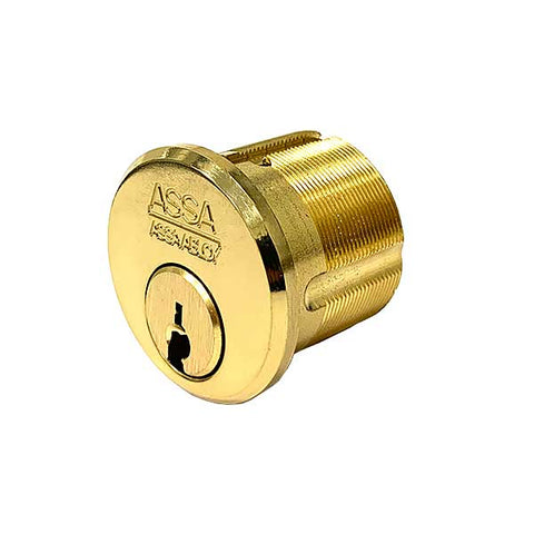 ASSA - MAX+ / Maximum + Security Restricted Mortise Cylinder - 1-1/8" - 605 - Bright Brass - UHS Hardware