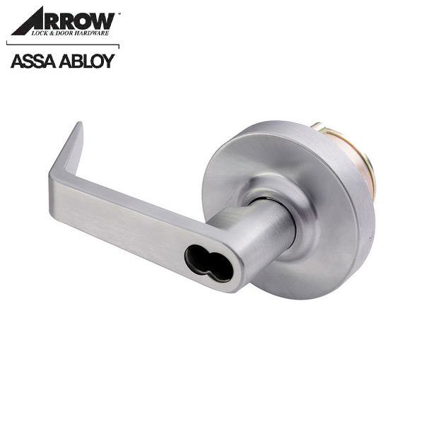 Arrow - SRX82 - Sierra Lever Trim - Night Latch - SFIC Less Core - Storeroom - Satin Chrome - Trim Only - Grade 1 - UHS Hardware