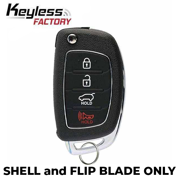 2015-2019 Hyundai Sonata 4-Button Flip Key SHELL for TQ8-RKE-4F16 and TQ8-RKE-425 (FKS-HY-016) - UHS Hardware