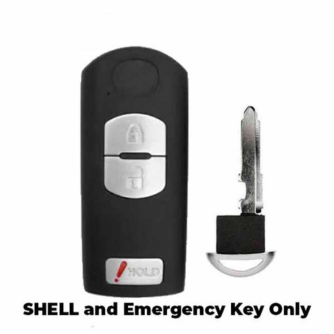 2009-2019 Mazda / 3-Button Smart Key SHELL for WAZSKE13D01, WAZX1T768SKE11A03 (RHS-MAZ-WAZ3B) - UHS Hardware