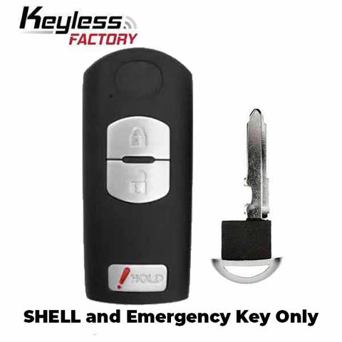 2009-2019 Mazda / 3-Button Smart Key SHELL for WAZSKE13D01, WAZX1T768SKE11A03 (RHS-MAZ-WAZ3B) - UHS Hardware