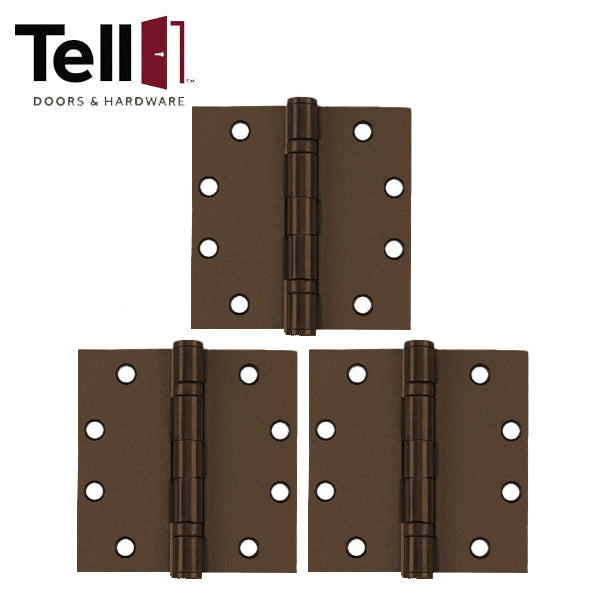 TELL - Ball Bearing Hinge - 4-1/2" x 4-1/2" - Optional Finish - Optional NRP - (3 Pack)