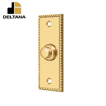 Deltana - Bell Button - Rectangular w/ Rope Pattern - Optional Finish