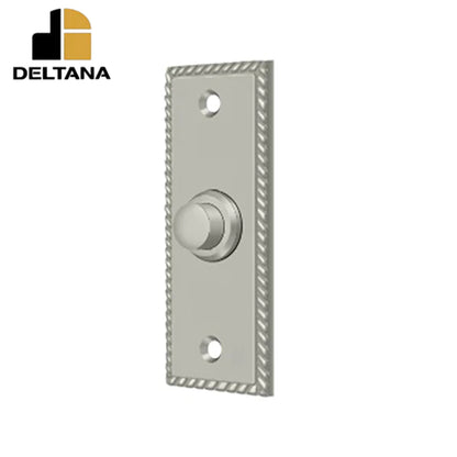 Deltana - Bell Button - Rectangular w/ Rope Pattern - Optional Finish