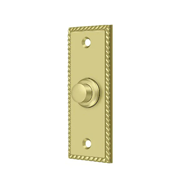 Deltana - Bell Button - Rectangular w/ Rope Pattern - Optional Finish