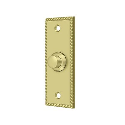 Deltana - Bell Button - Rectangular w/ Rope Pattern - Optional Finish