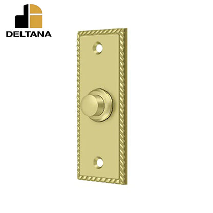 Deltana - Bell Button - Rectangular w/ Rope Pattern - Optional Finish