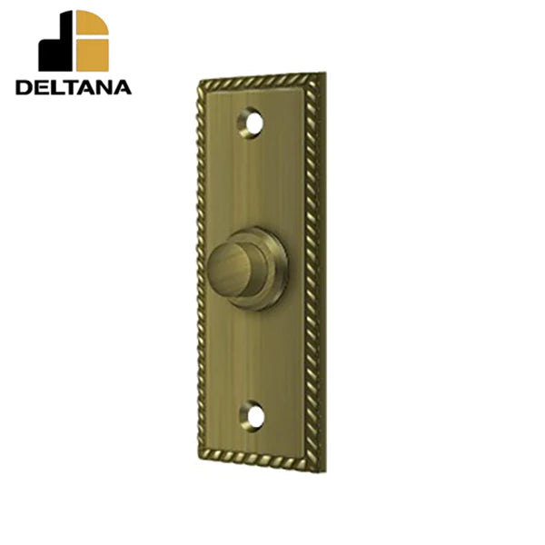 Deltana - Bell Button - Rectangular w/ Rope Pattern - Optional Finish