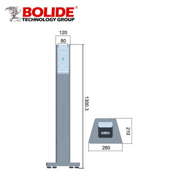 Bolide - Standing Bracket For BN-2600ACTC - Bevel - 12VDC - USB - Aluminum Finish - UHS Hardware