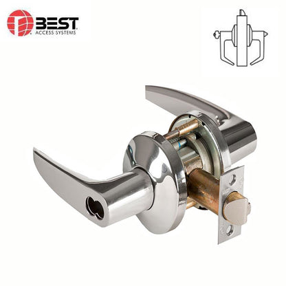 BEST - 9K-57AB16KSTK - Cylindrical Lock Lever Set - 16 Lever - SFIC Less Core - Bright Chrome - Entrance - Grade 1 - UHS Hardware