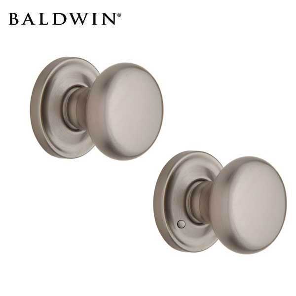 Baldwin Estate - 5015 Classic Knob - 5048 Circle Rose - 150 - Satin Nickel - Privacy - Grade 2 - UHS Hardware