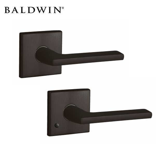Baldwin Estate - 5162 Lever Set - R017 Square Rose - 102 - Oil Rubbed Bronze/Satin Nickel - Passage/Privacy - Grade 2 - UHS Hardware