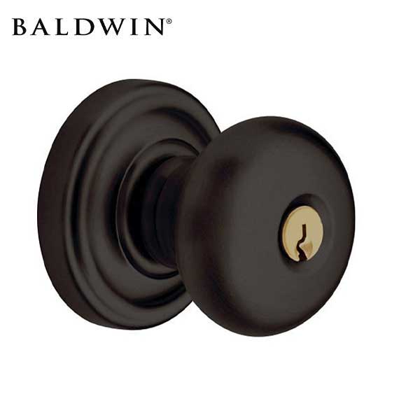 Baldwin Estate - 5205 Classic Knob - 5048 Circle Rose - 102 -Oil Rubbed Bronze - Entrance - Grade 2 - UHS Hardware