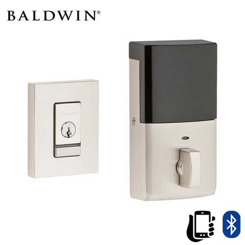 Baldwin Estate Evolved - 8220.B Contemporary Electronic Deadbolt - Singl Cyl  - Bluetooth - 150 - Satin Nickel - Grade 2 - UHS Hardware