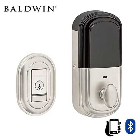 Baldwin Estate Evolved - 8231.B Traditional Electronic Deadbolt - Singl Cyl  - Bluetooth - 150 - Satin Nickel - Grade 2 - UHS Hardware
