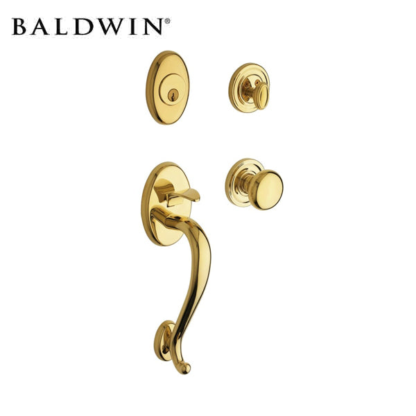 Baldwin Reserve - Logan Handle Set - Singl Cyl - 003 - Lifetime Polished Brass - Grade 1 - UHS Hardware