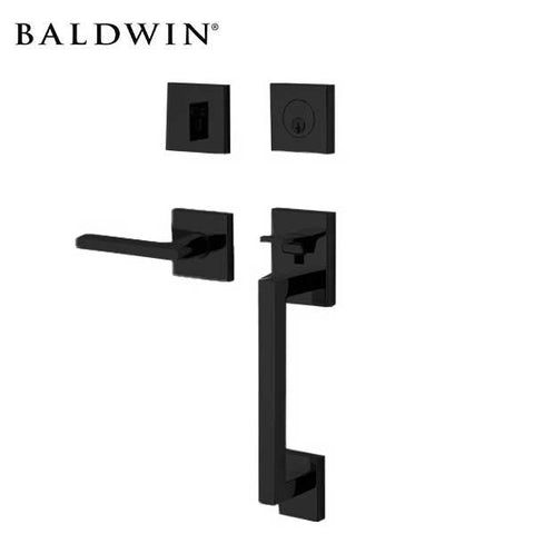 Baldwin Estate - 85390.LENT - Minneapolis Sectional Handleset - Singl Cyl - 190 - Satin Black - Grade 2 - LH - UHS Hardware