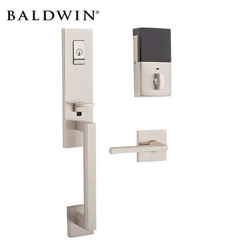 Baldwin Estate Evolved - 85391.BLENT - Minneapolis 3/4 Escutcheon Electronic Handleset - Singl Cyl - Bluetooth - 150 - Satin Nickel - Grade 2 - LH - UHS Hardware