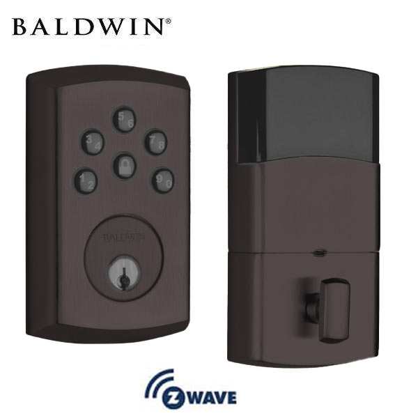 Baldwin Estate Soho - 8285.AC3 - Contemporary Keyless Electronic Deadbolt - Single Cyl - Z-Wave - Satin Black - Grade 2 - UHS Hardware