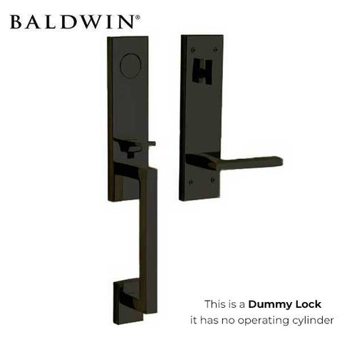 Baldwin Estate - 85391.RFD - Minneapolis 3/4 Escutcheon Handleset - Full Dummy - 190 - Satin Black - Grade 2 - RH - UHS Hardware
