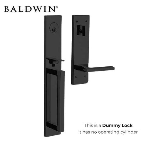 Baldwin Estate Evolved - 85392.LFD - Minneapolis Escutcheon Full Handleset - Singl Cyl - Full Dummy - 190 - Satin Black - Grade 2 - LH - UHS Hardware