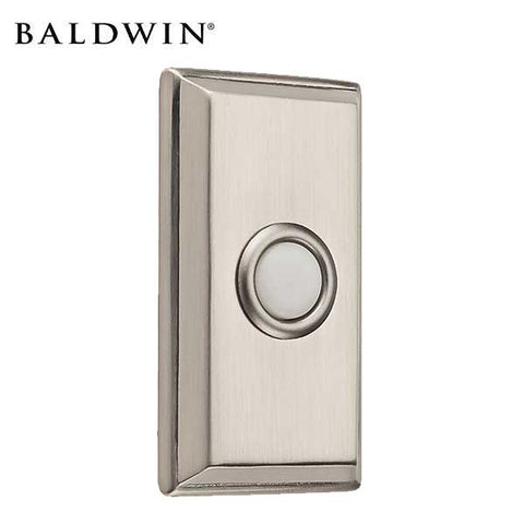 Baldwin Reserve - 9BR7015 - Rectangular Solid Brass Illuminated Bell Button - 150 - Satin Nickel - UHS Hardware
