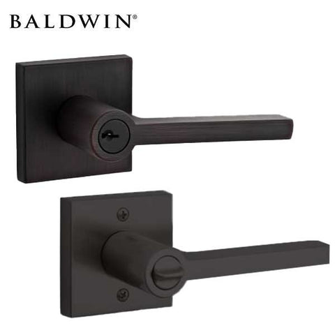 Baldwin Reserve - EN.SQU.CSR - Contemporary Square Lever - Square Rose - 190 - Satin Black - Entrance - Grade 2 - RH - UHS Hardware