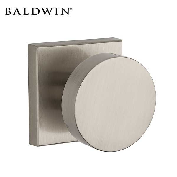 Baldwin Reserve - PV.CON.CSR - Contemporary Knob - Square Rose - 150 - Satin Nickel - Privacy - Grade 2 - UHS Hardware