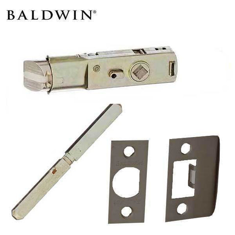Baldwin Reserve - PV.CON.CSR - Contemporary Knob - Square Rose - 190 - Satin Black - Privacy - Grade 2 - UHS Hardware