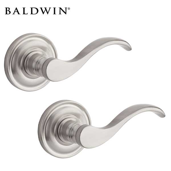 Baldwin Reserve - PS.CUR.TRR - Curve Lever - Traditional Round Rose - 150 - Satin Nickel - Passage - Grade 2 - RH - UHS Hardware
