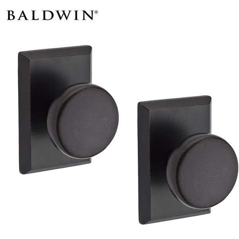Baldwin Reserve - PS.RUS.RSR - Rustic Knob - Rustic Square Rose - 481 - Dark Bronze - Passage - Grade 2 - UHS Hardware