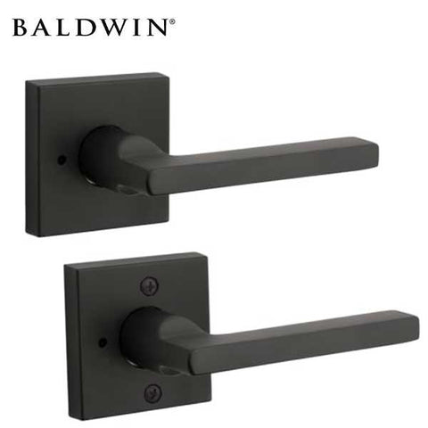 Baldwin Reserve - PS.SQU.CSR - Contemporary Square Lever - Square Rose - 190 - Satin Black - Passage - Grade 2 - RH - UHS Hardware